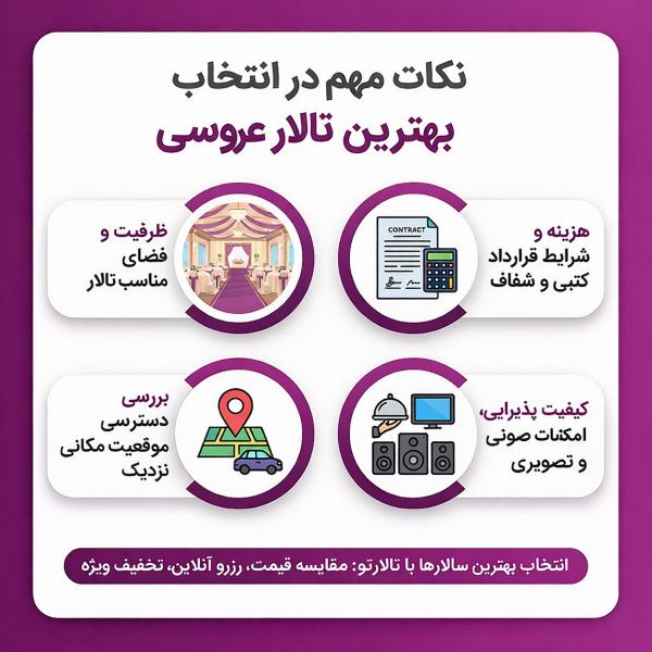 ویژگی های بهترین تالار عروسی در غرب تهران