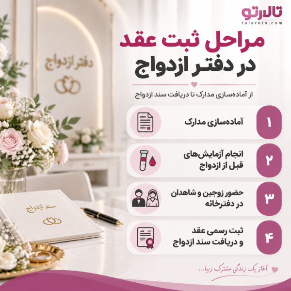 مراحل ثبت عقد در دفتر ازدواج